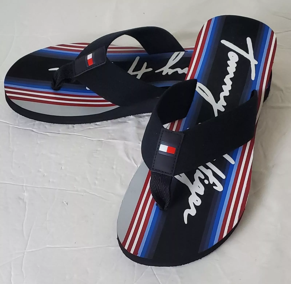 Tommy Hilfiger Calen-C Men's Logo Print Flip Flops Size 12 Open Toe Sandals