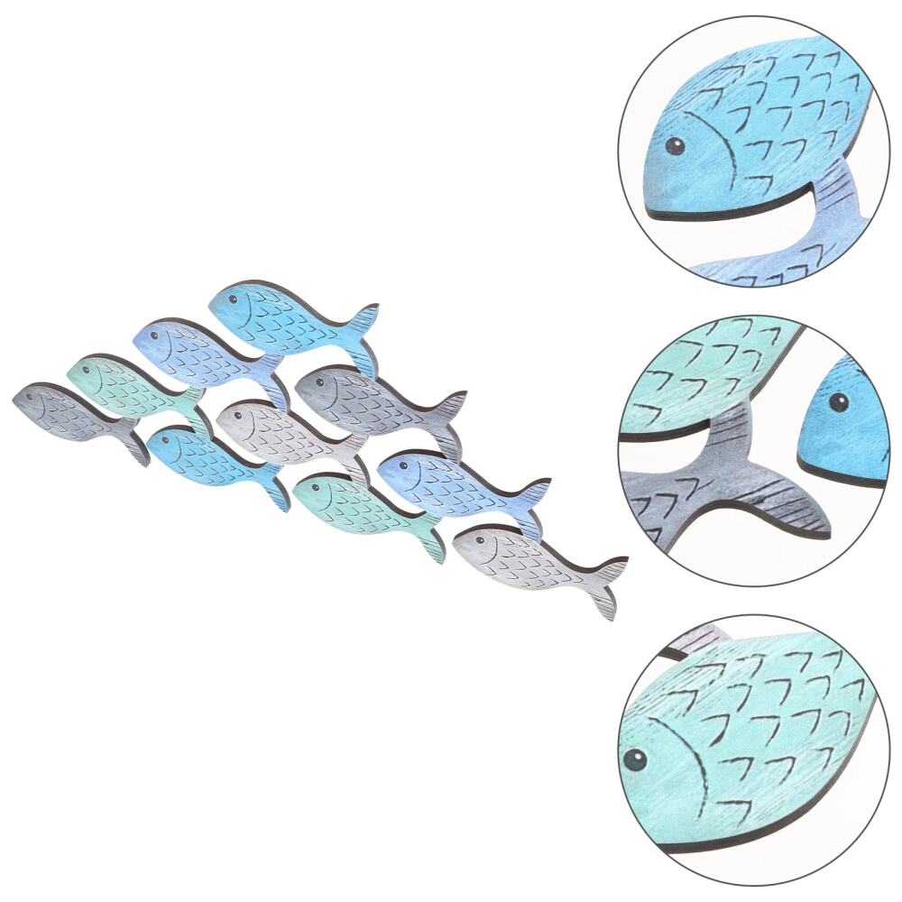 Wood Fish Wall Hanging Nautical Decor Seaside Decorations for Home