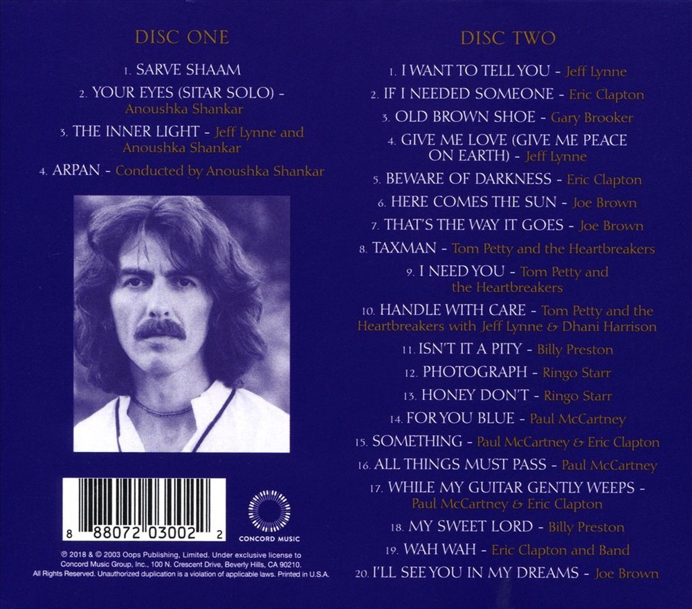 ORIGINAL SOUNDTRACK CONCERT FOR GEORGE NEW CD