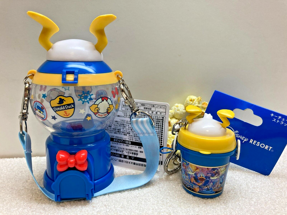 Tokyo Disney Resort Donald Duck Mini Snack Case with Popcorn Keychain-image