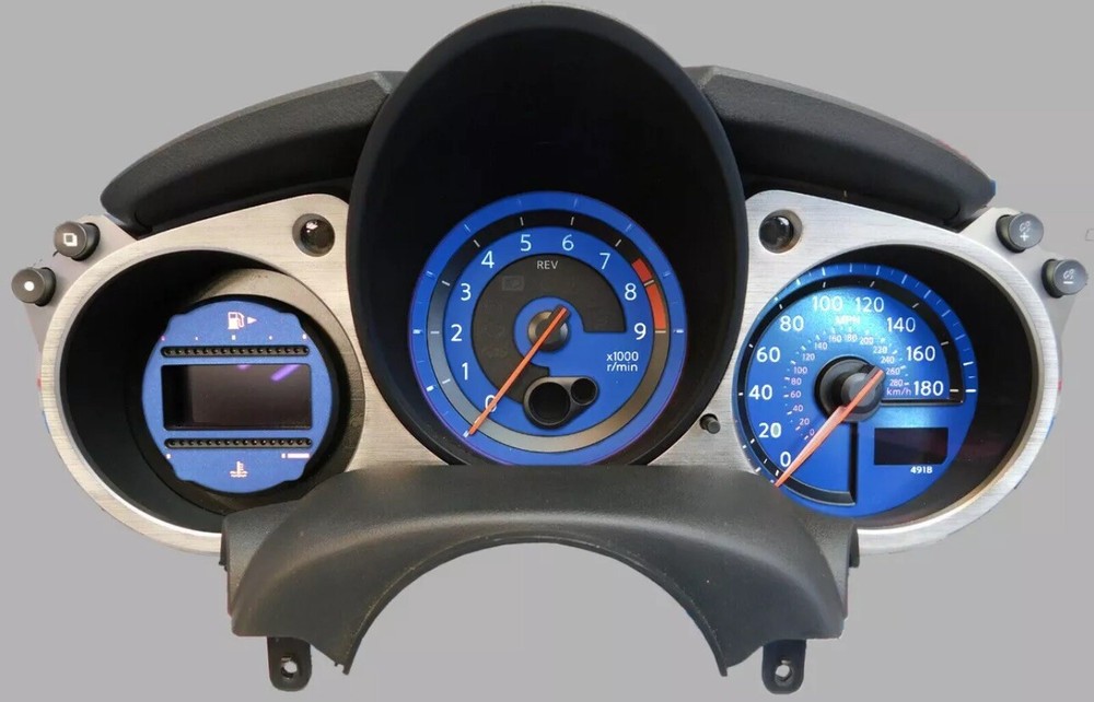 2009-2020 Nissan 370Z Cluster Speedometer Overlay Color Face Gauges