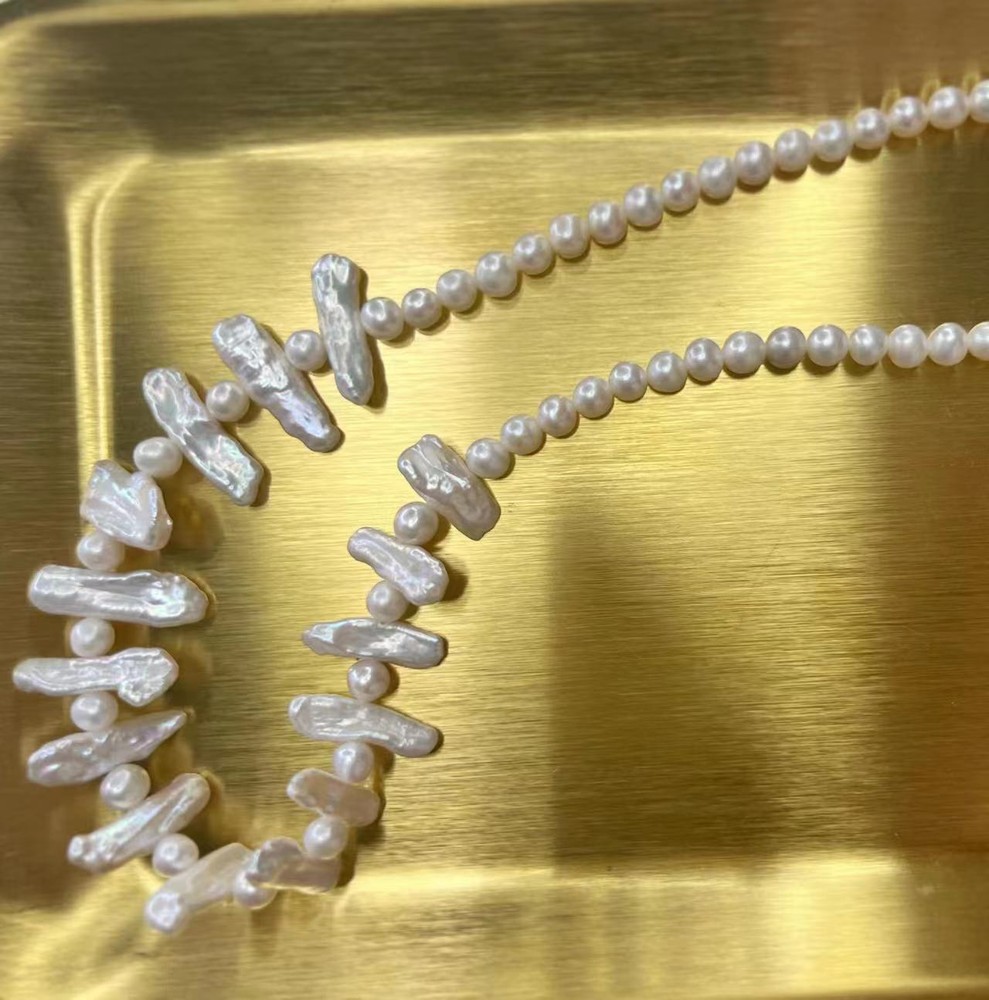 Natural Baroque Pearl Necklace Women Bib Choker Collarbone Chain Jewelry Gifts