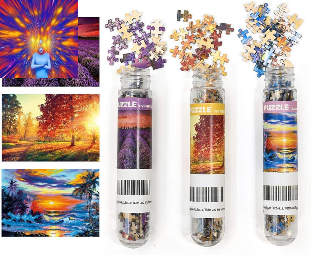 3 Pack Landscape Mini Jigsaw Puzzles 150 Pieces for Adults Small Jigsaw Puzzle 6