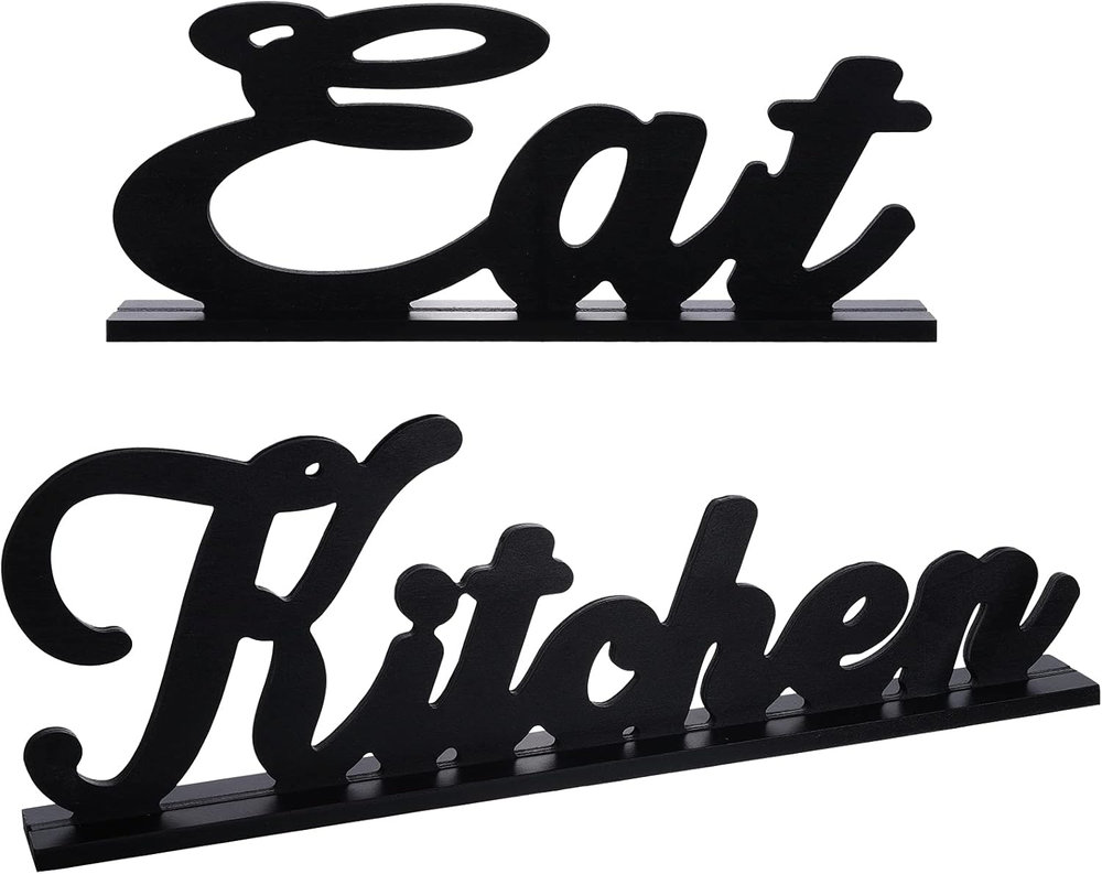 2 Wooden Eat Signs for Kitchen Rustic Farmhouse Decor