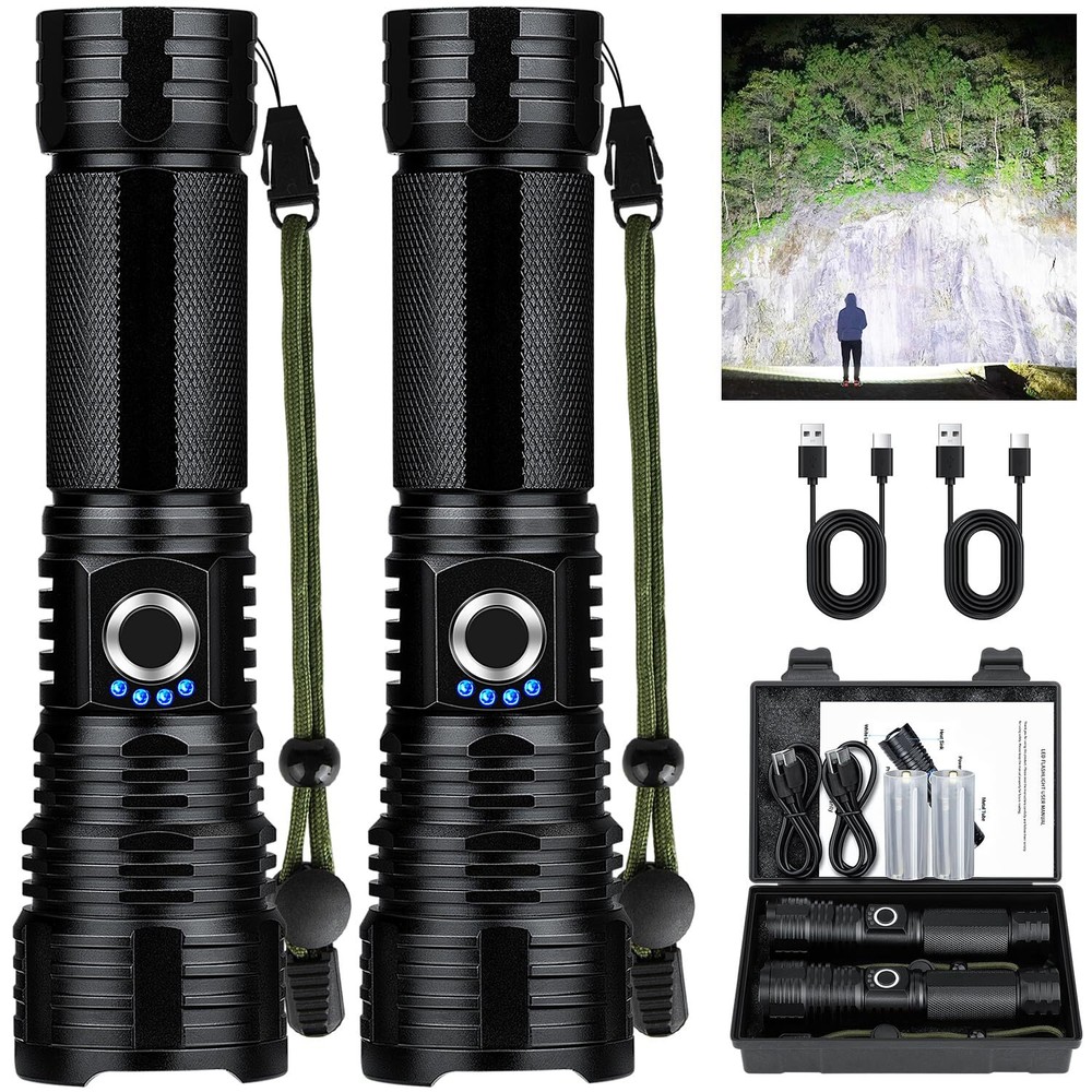 Flashlights High Lumens Rechargeable, 990000 Lumens Super Bright LED Powerful...