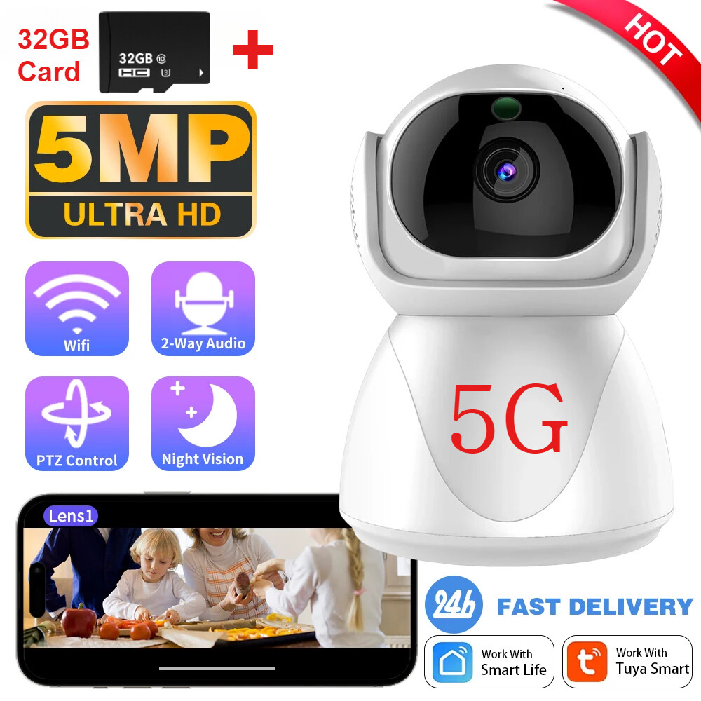 Wireless 360° Security Camera 5G Wifi System Smart Outdoor Night Vision Cam 2MP