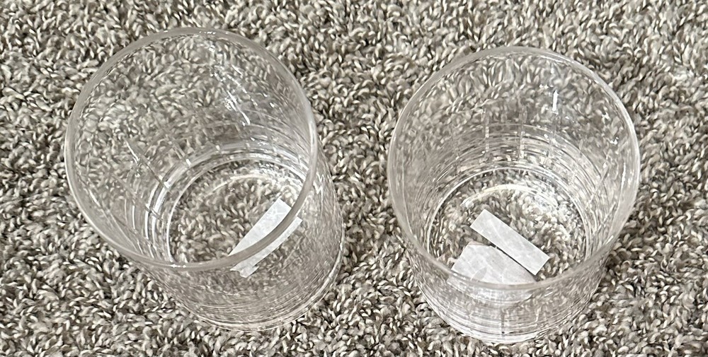 Kirkland Home 2-Piece Cut Grid Design Drinking Glass Set New With Tags