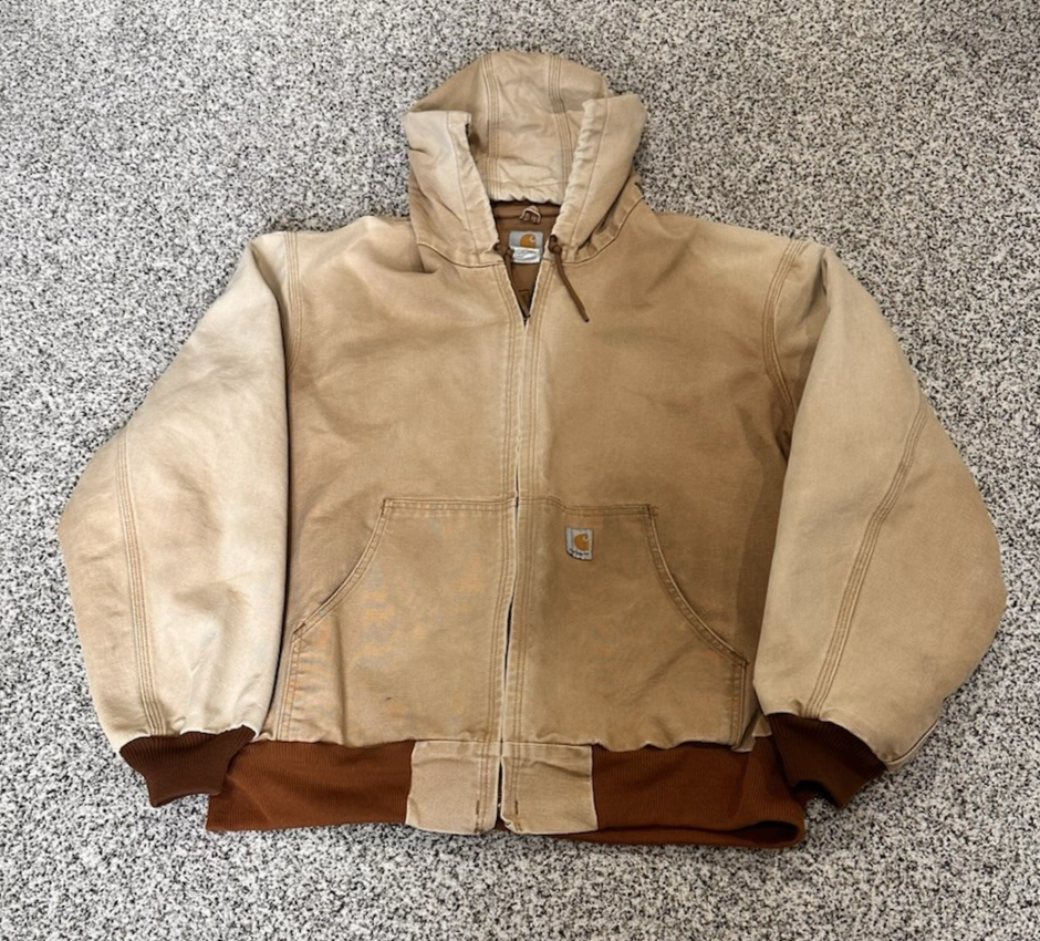 Carhartt J131 Thermal Lined Canvas Jacket XL Regular Vintage Y2K Faded Brown Grunge Style