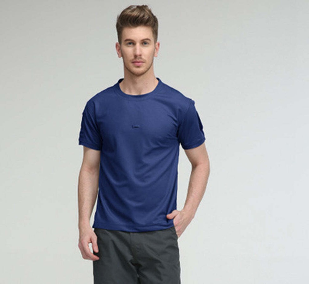 Loose Large Size Stretch Quick-drying Military Fan Training T-shirt Men Casual