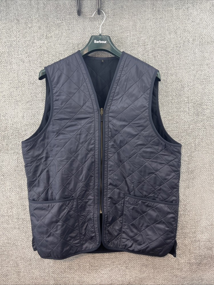 Barbour Polarquilt Waistcoat Zip-In Liner MLI0002 Navy Men's XL New