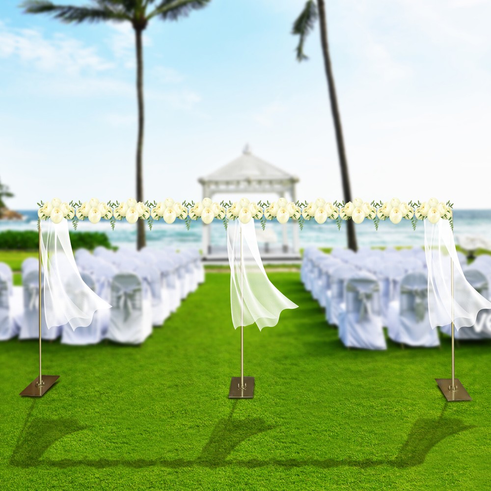 Modern Gold Steel Freestanding Photography Backdrop Stand for Weddings and Parties