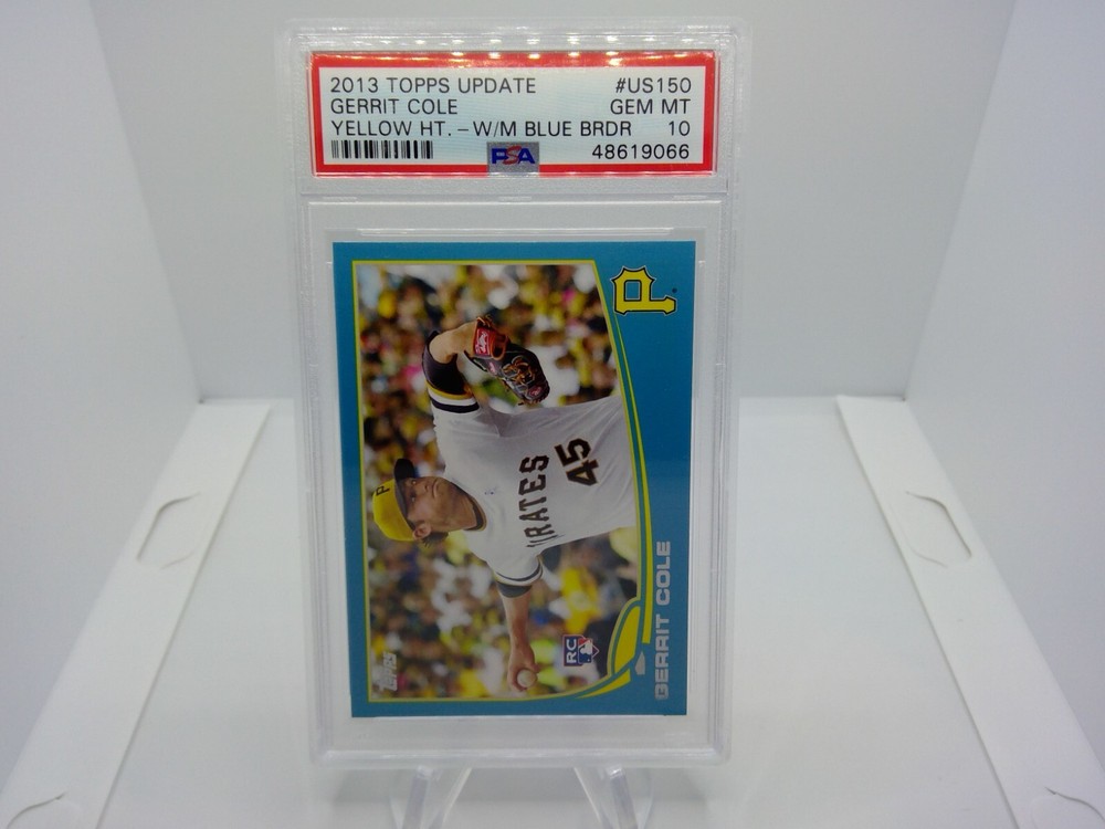 2013 Topps Update Gerrit Cole Rookie Yellow Hat Blue Boarder PSA GEM MT 10 US150