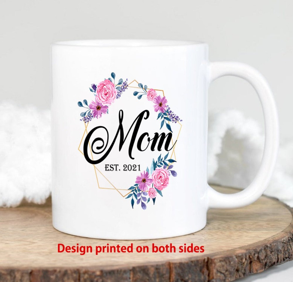 New Mom 2021 Gift Mug - Personalized Est. 2021 Coffee Cup - New Mommy Present M134