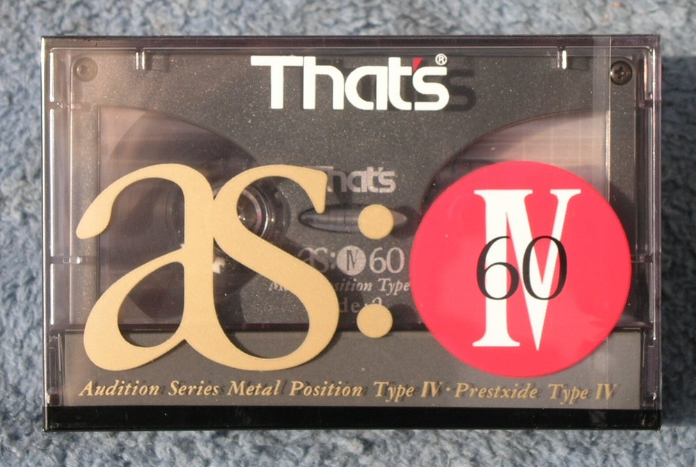 Thats as:IV Metal type IV 60 minute cassette tapes. Factory packaging.
