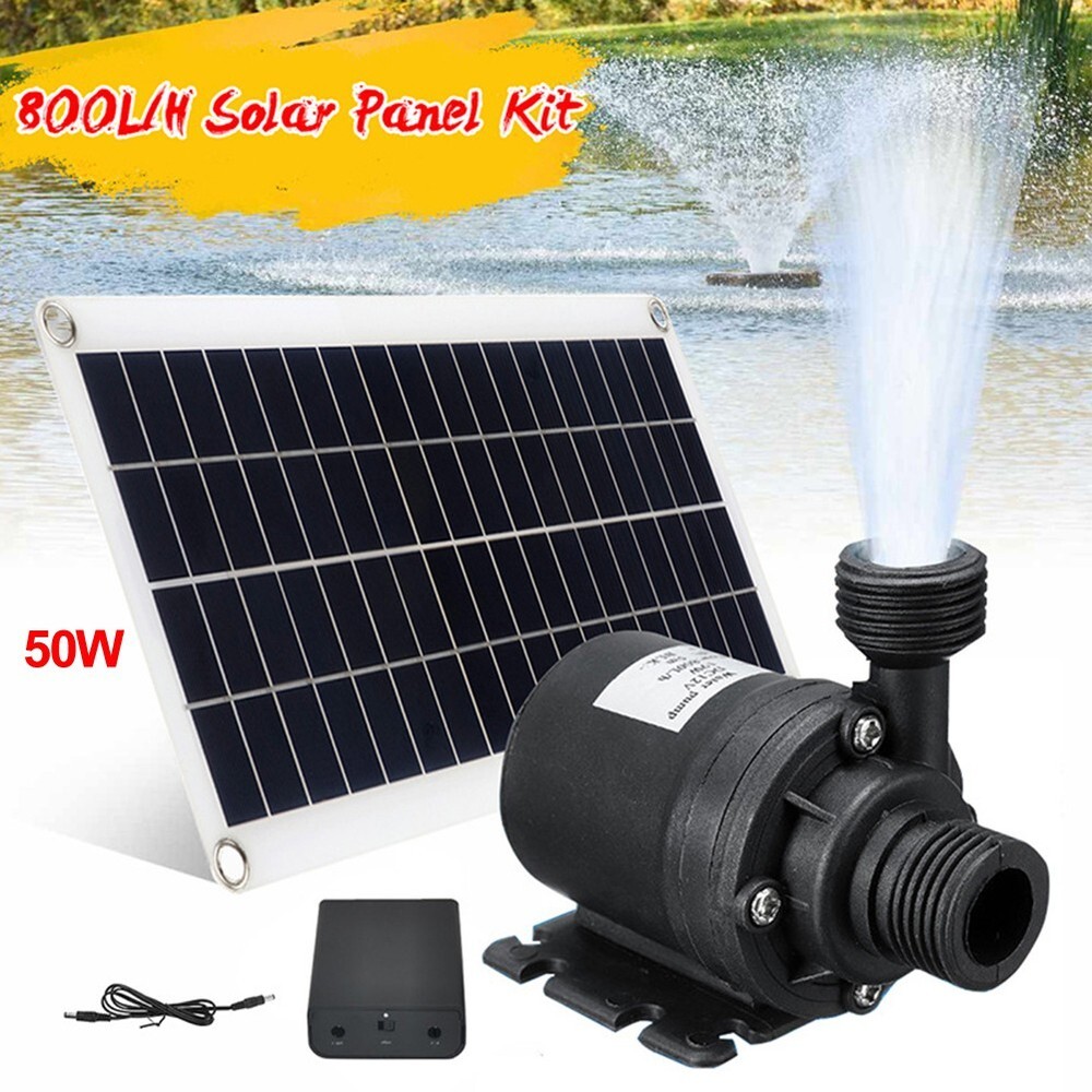 Efficient 50W Solar Water Pump Kit High Flow 800l/h DC12V for Fountains