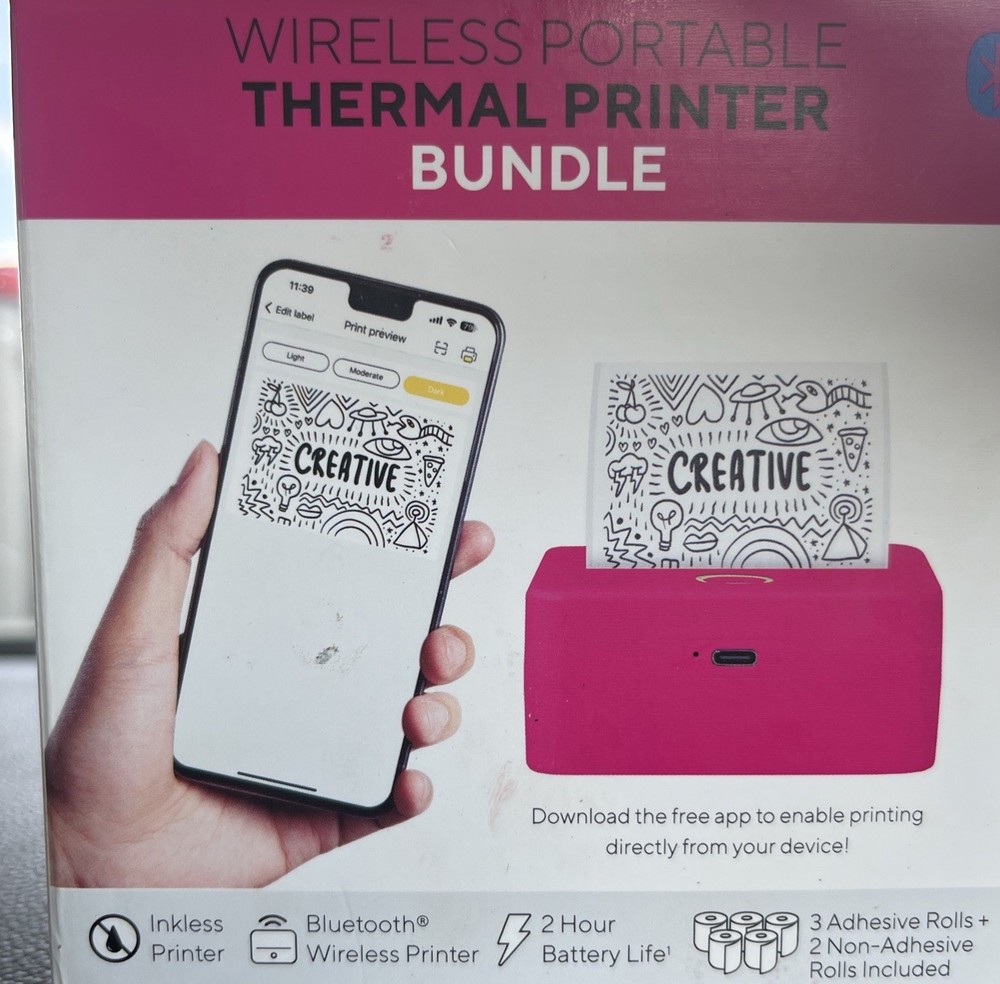 Bluetooth Thermal Printer Bundle with Extra Paper – Wireless & Portable by CORE Innovations