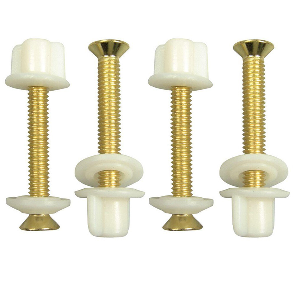 4 X Brass Toilet Seat Hinge Bolts Nuts Standard Replacement 5/16