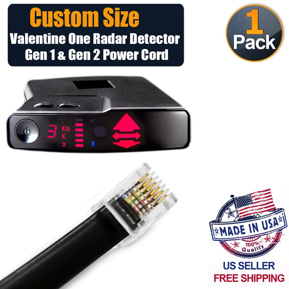 Valentine One Radar Detector Gen 1 & Gen 2 Power Cord Custom Size From 2