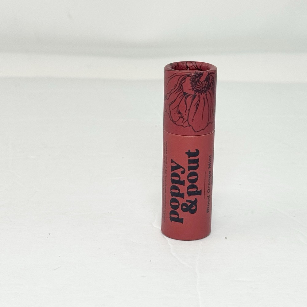 Poppy & Pout All Natural Blood Orange Mint Lip Balm Non-Colored Chapstick
