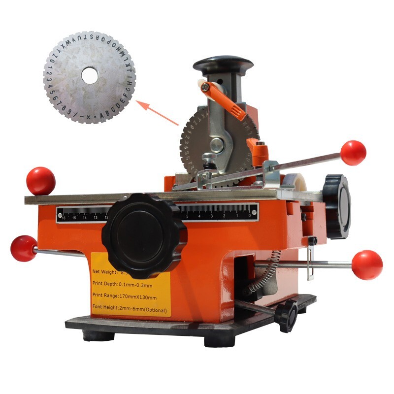 Metal Nameplate Marking Machine Semi-automatic 4mm Batch Number Printing Tool-image