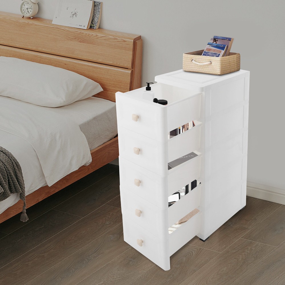 Mobile Rolling Storage Cart with Drawers for Bathroom Organization