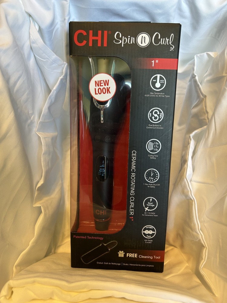 CHI Spin N Curl 1 Inch Ceramic Rotating Hair Curler in Black