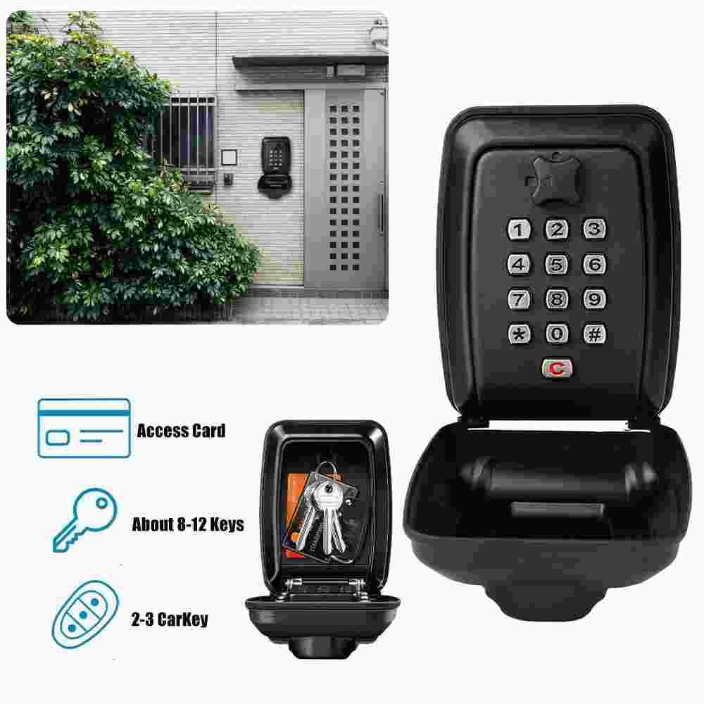 Password Key Lock Box Waterproof 12-Digit Combination Key Safe Metal Key Storage-image