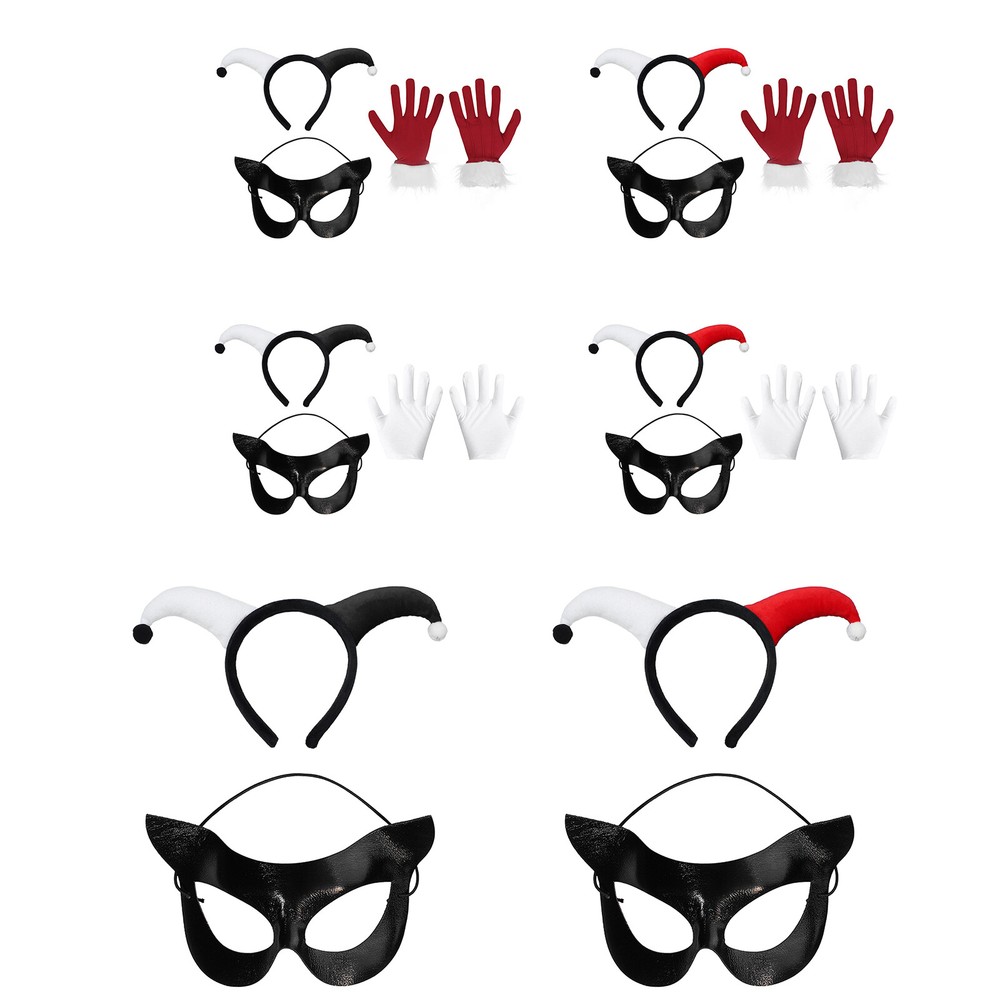 1 Set Halloween Costume Christmas Mask+Warm Gloves Mardi Gras Stylish Festival