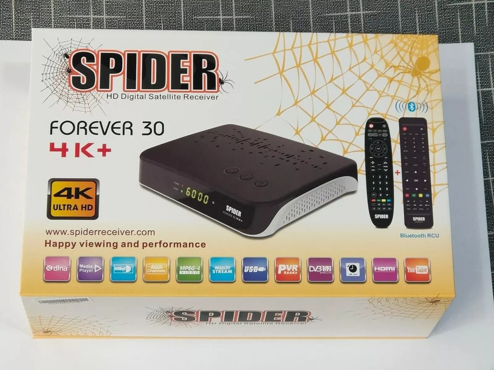 Spider Digital Satellite Receiver TV Box Forever 30 Gold Pro رسيفر سبايدر