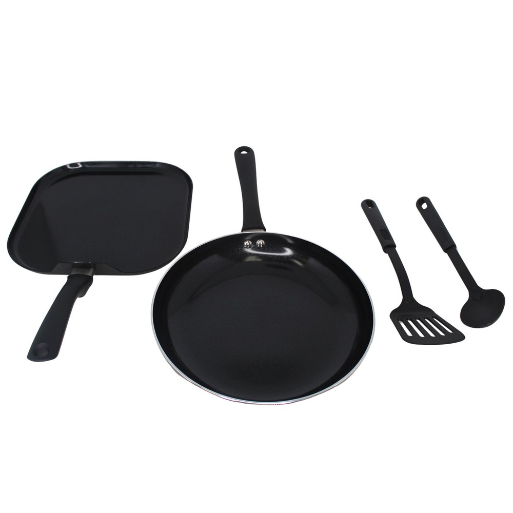 4-Piece Nonstick Ceramic Cookware Set with 10 & 10.5-Inch Pans