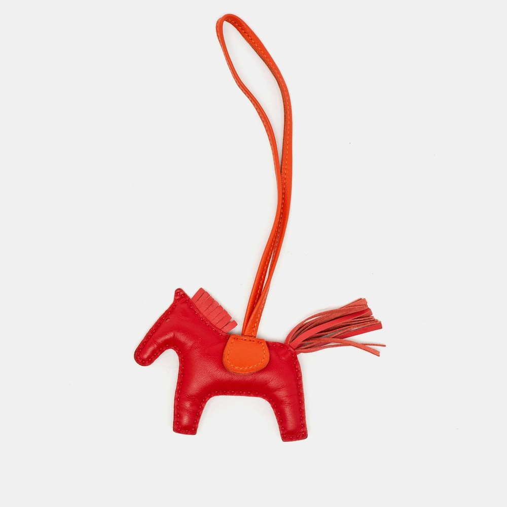 Hermes Cornaline Cuivre Milo Leather GriGri Rodeo Bag Charm PM Strap Accessory