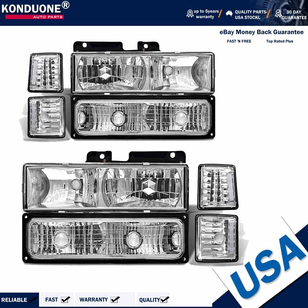 Headlight Kit For 1994-1999 Chevrolet Tahoe/Chevrolet C1500+Corner Bumper Signal