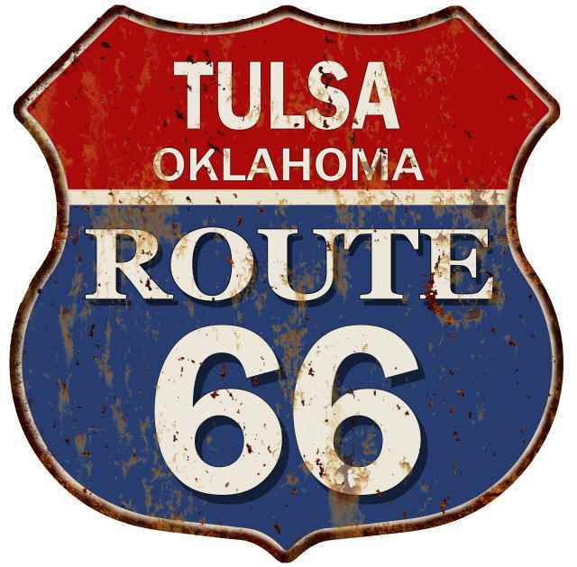 TULSA, OKLAHOMA Route 66 Shield Metal Sign Man Cave Garage 211110013192