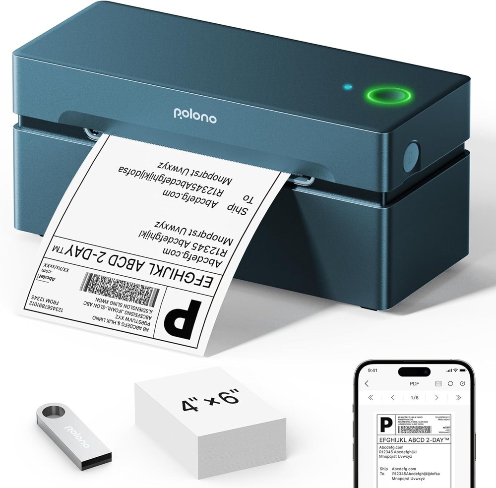 Wireless 4x6 Bluetooth Thermal Shipping Label Printer for Easy Logistics