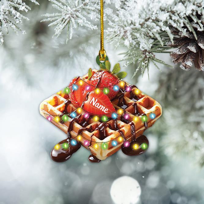 Waffle Strawberry Christmas Ornament Waffle Christmas Ornament Cake Food Lovers