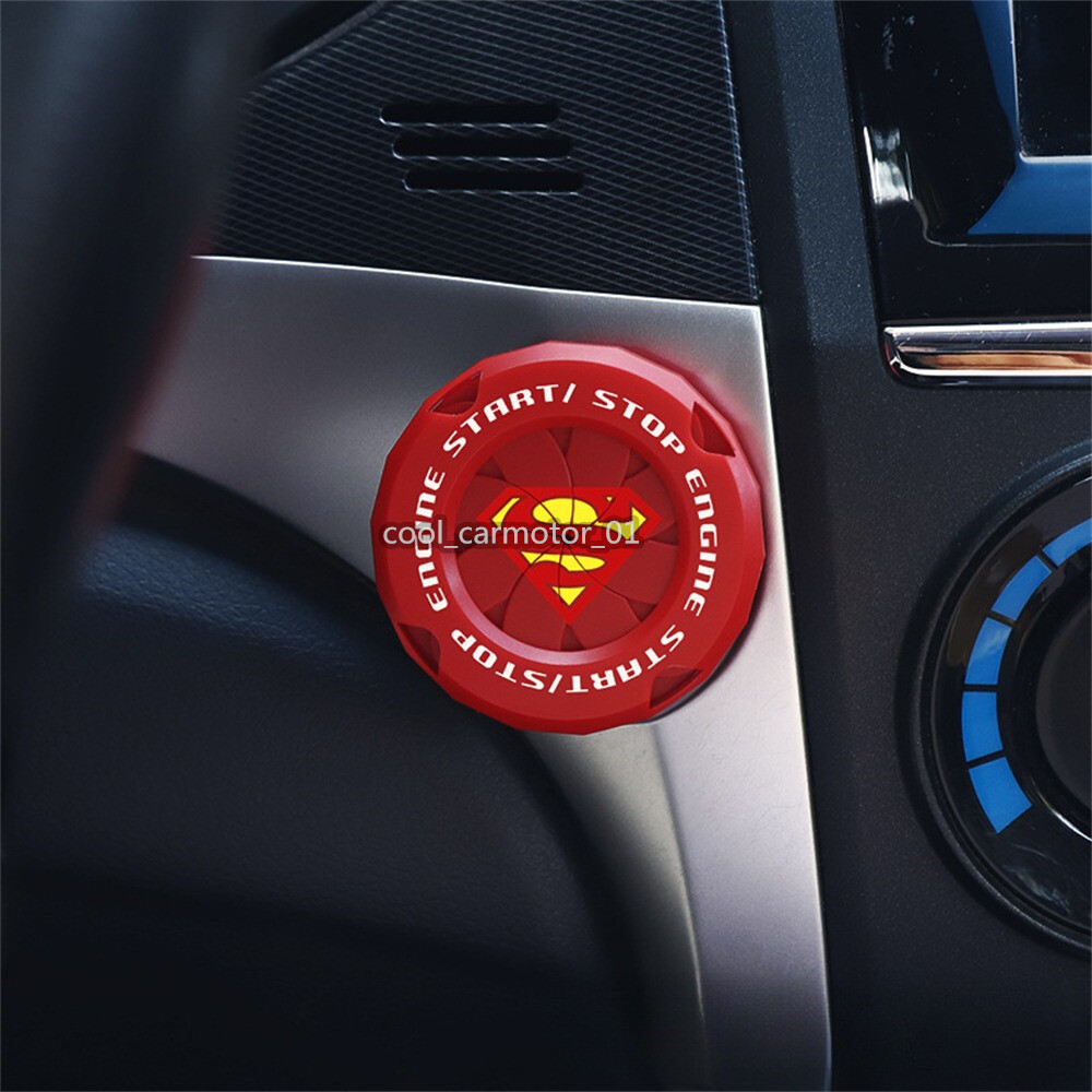 ABS Red Superman Car Engine Start Stop Button Cover