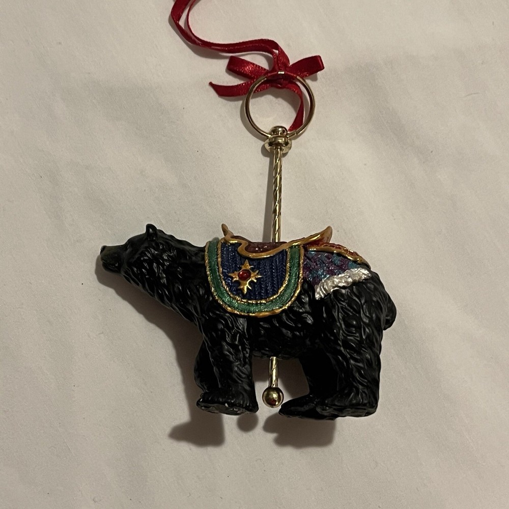 Costco Carousel BLACK BEAR Hanging Christman Ornament
