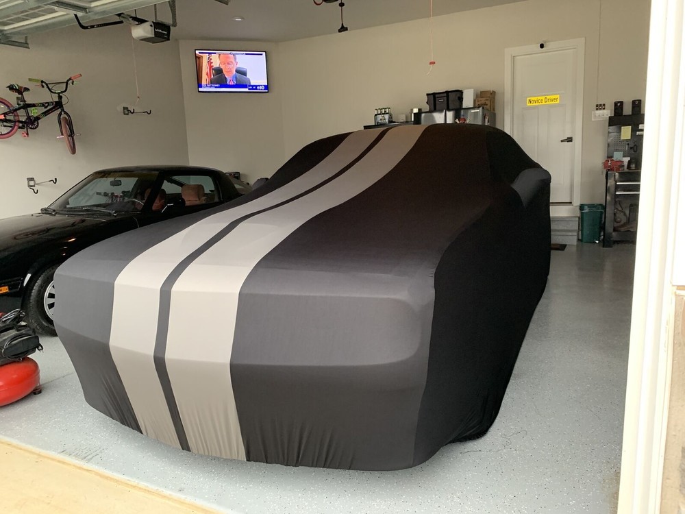 Stain Stretch Indoor Grey Line Black Car Cover Custom For Volkswagen  ID.6 X US