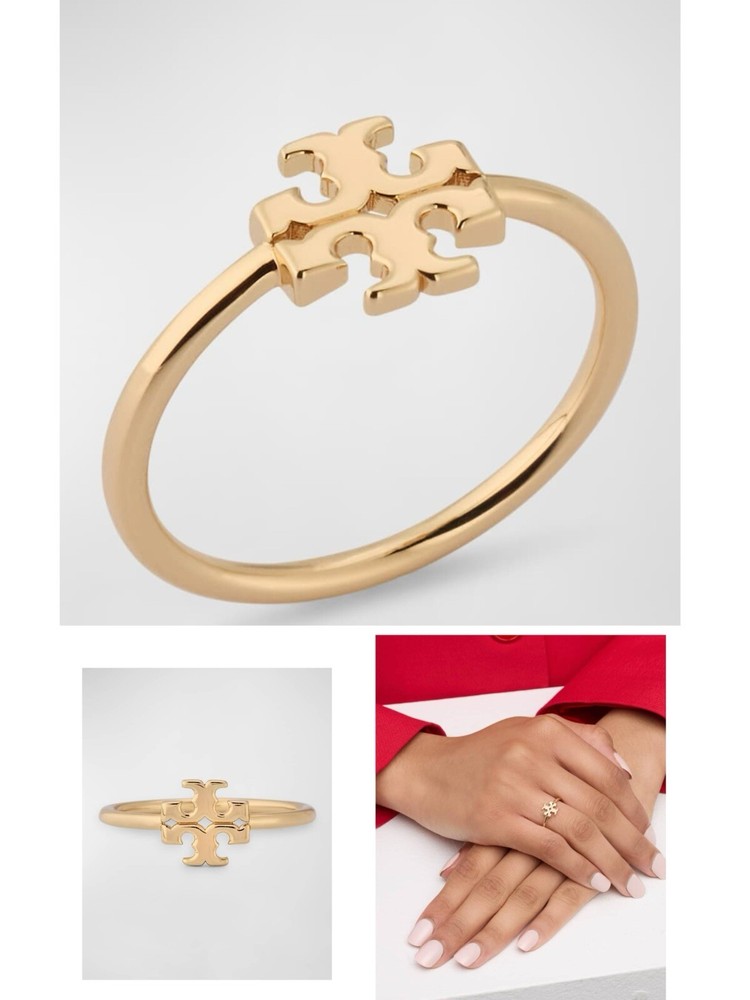 Tory Burch Miller Double T Logo Simple Elegant Lady Ring Size 7/8(pls Leave Note