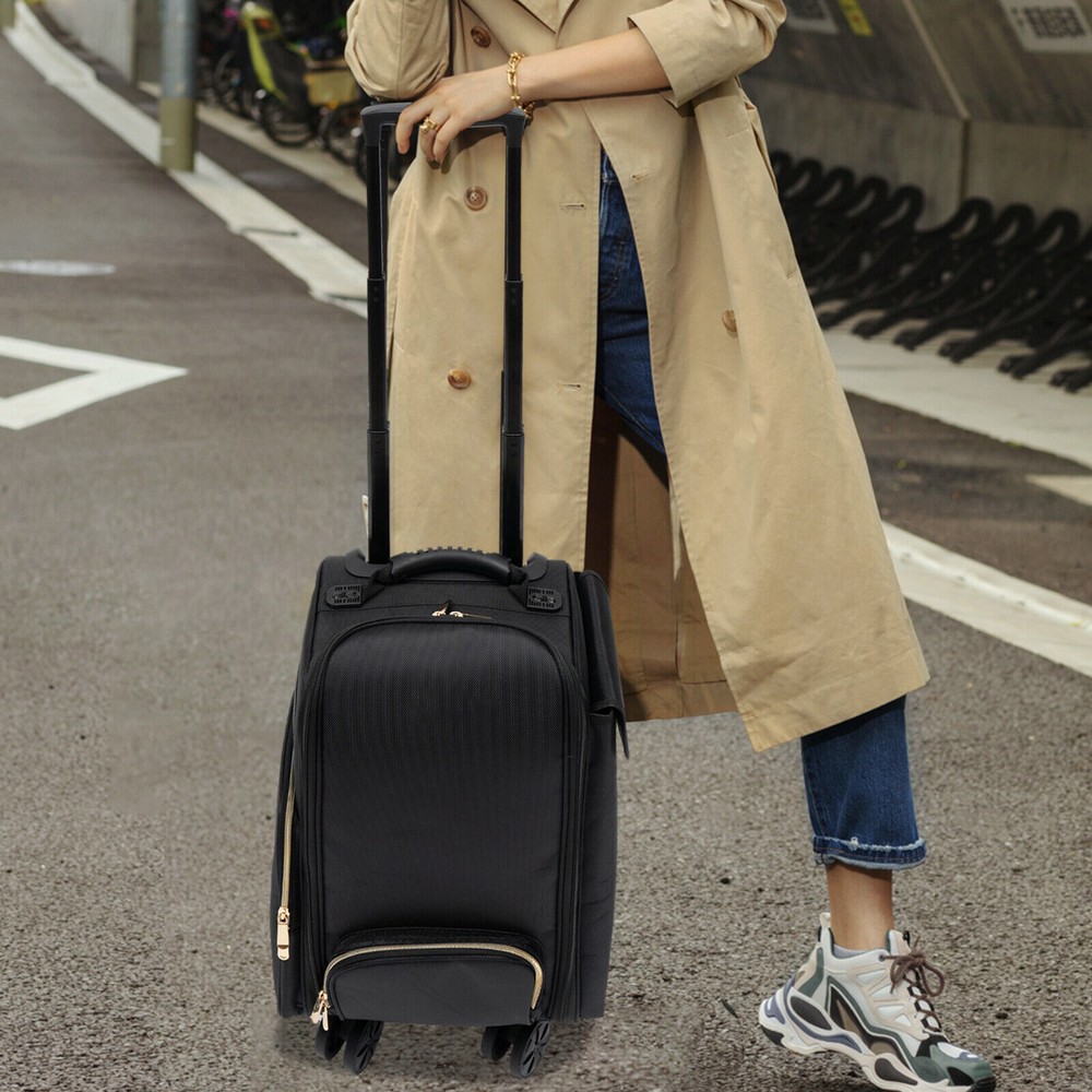 Professional Makeup Case,Rolling Makeup Train Case,Cosmetic Storage Organizer