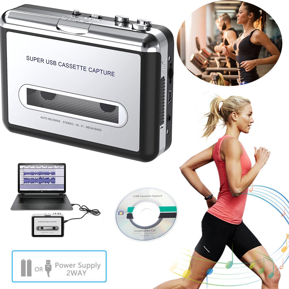 Cassette Player-Cassette Tape to MP3 CD Converter- Powered by Battery or USB
