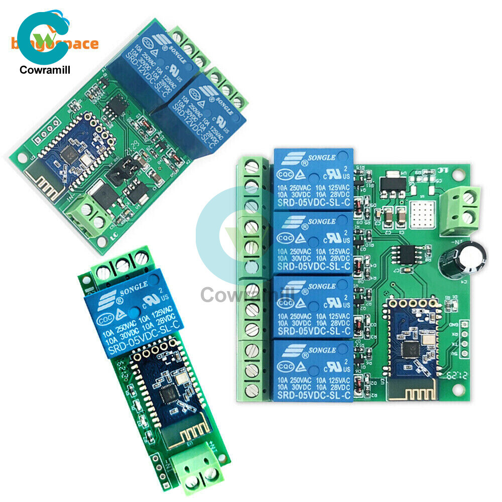 1/2/4Channel Bluetooth Relay Module APP Control Switch IoT Smart Home DC 5V/12V-image