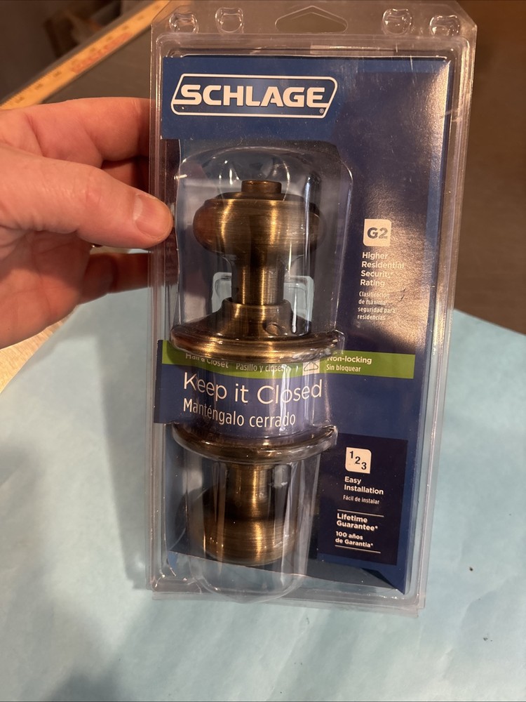 Residential Hall  Schlage & Closet Antique Brass Door Lock
