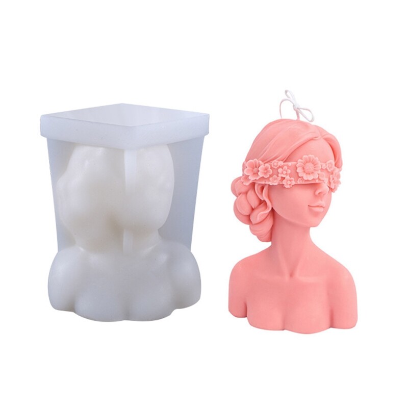 Eyes Closed Girl Clay UV Crystal Epoxy Resin DIY Silicone Mold