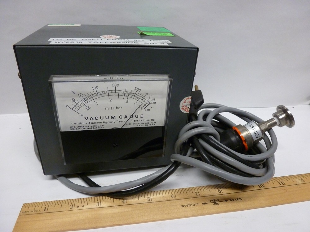 Unbranded Millibar Millitorr Thermocouple Vacuum Gauge w/ DST-023 Tube
