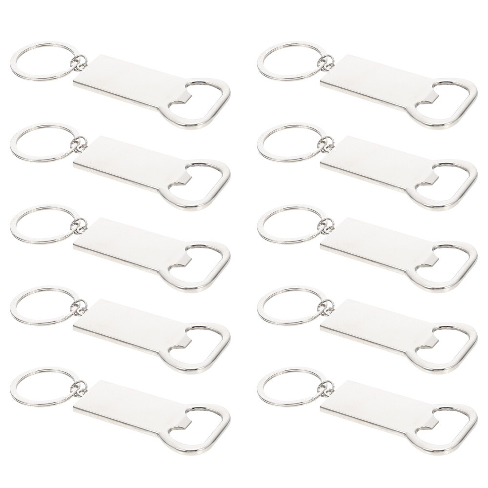 10 Pcs Keychains Creative Beer with Can Opener Bottle Convenient