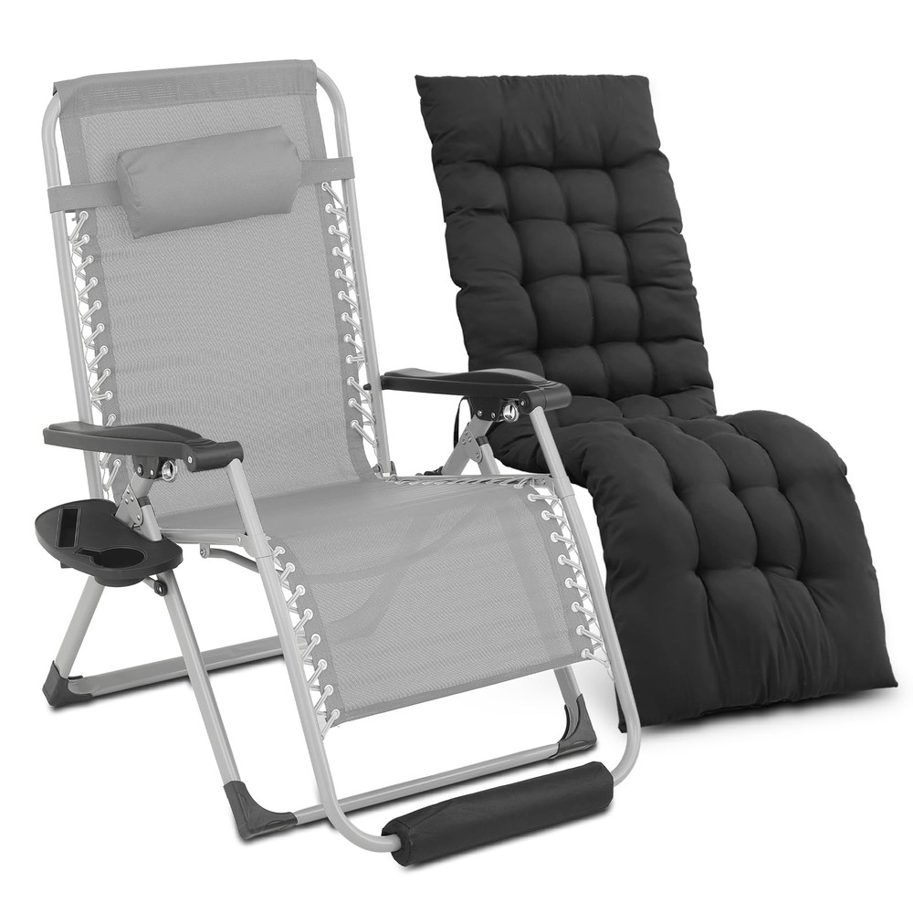29 Inch Zero Gravity Adjustable Folding Lounge Camping Chair for Adults