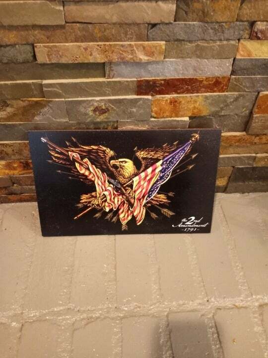 ATTN! PATRIOTS! USA WOODEN SECOND AMENDMENT EAGLE BUY NOW-image