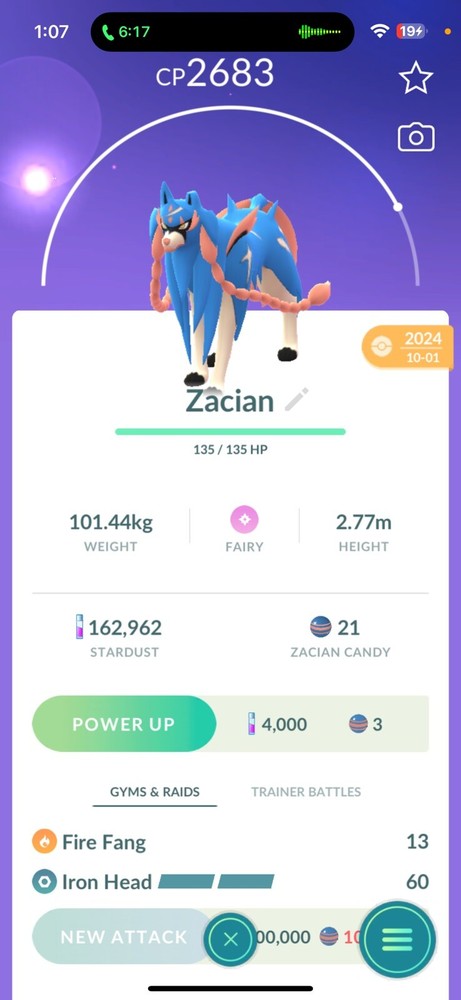 Pokémon Go - Zacian | Legendary | Registered or 30 Days Friendship Bonus !!