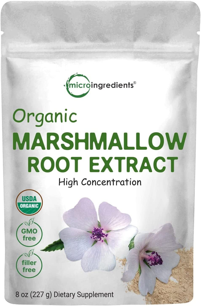 Organic Marshmallow Root Powder, 8 Ounce, Filler Free and Traditionally Used, Su